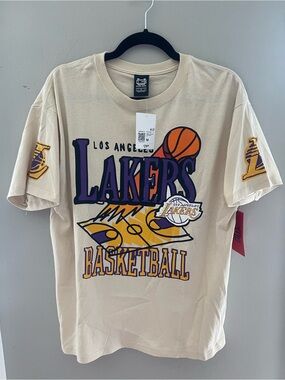 Los Angeles Lakers Graphic T-Shirt - Cream with Purple & Gold